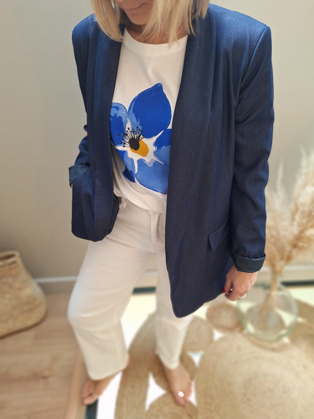 Blazer marine – Coton Tencel – Taille unique